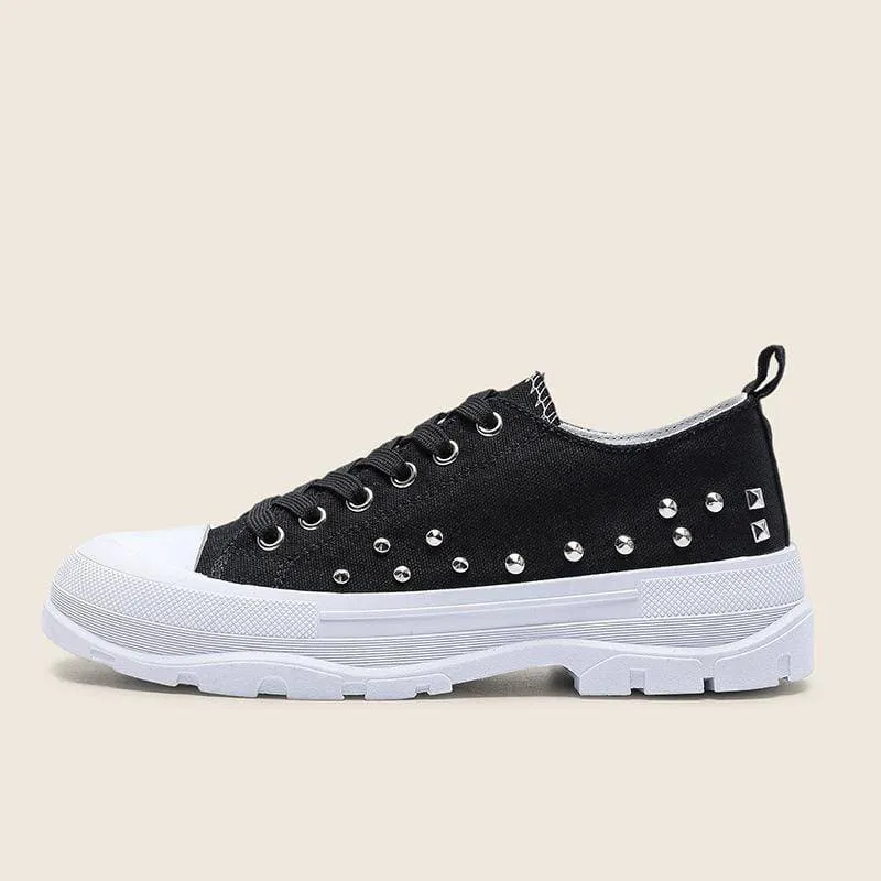 Women's Fshion Daily Rivet Lace-up Sneakers