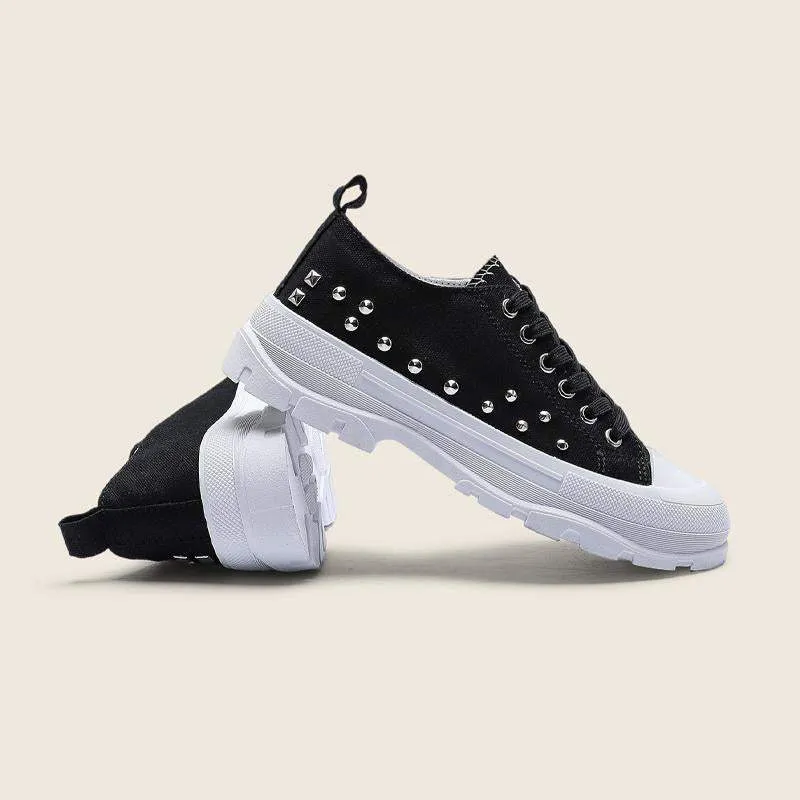 Women's Fshion Daily Rivet Lace-up Sneakers