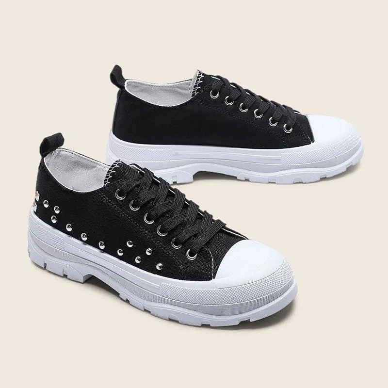 Women's Fshion Daily Rivet Lace-up Sneakers